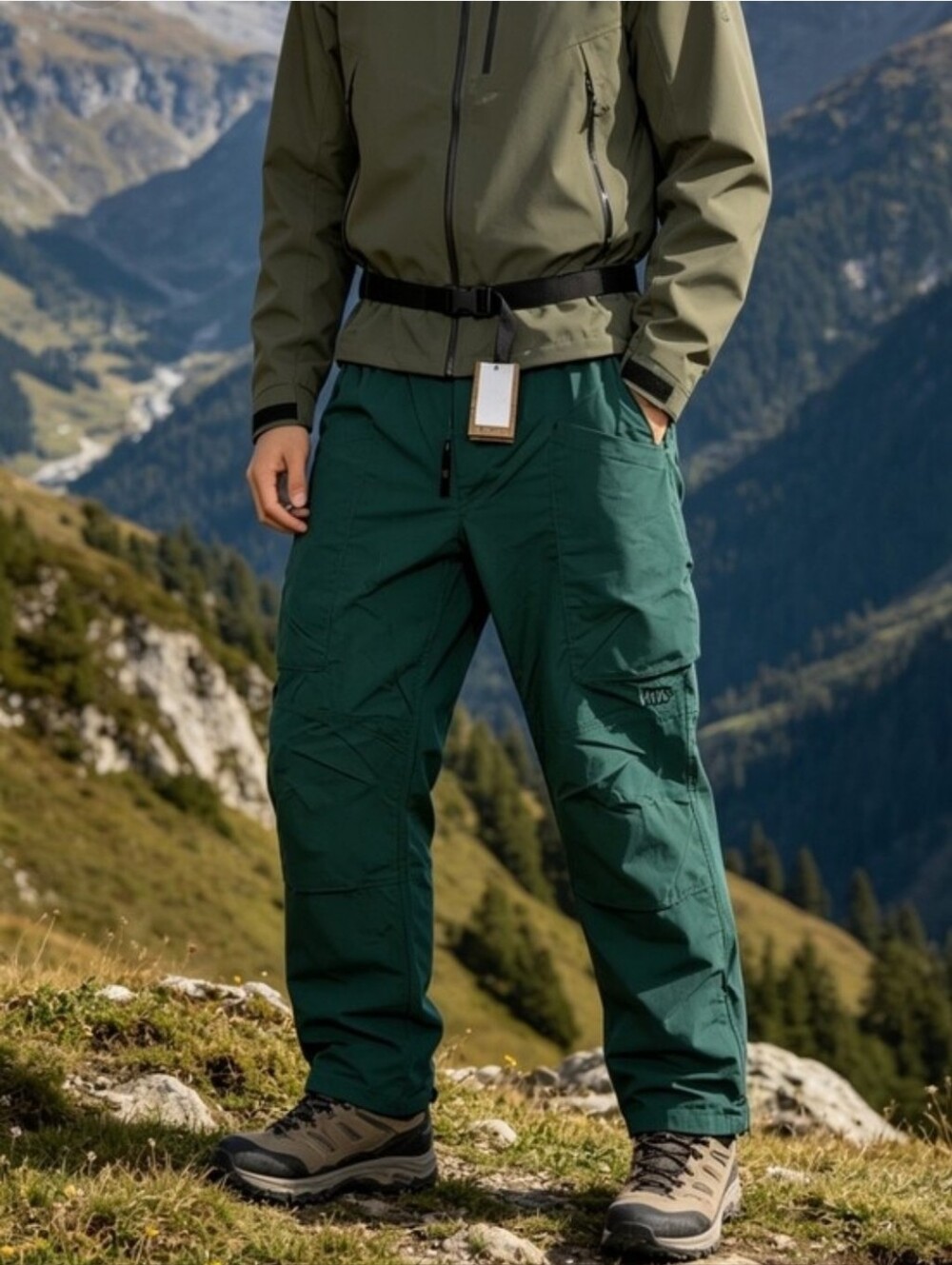NWT Vans Trekking Cargo Hiking Pants Men's Teal Baggy Tapered Utility Trail